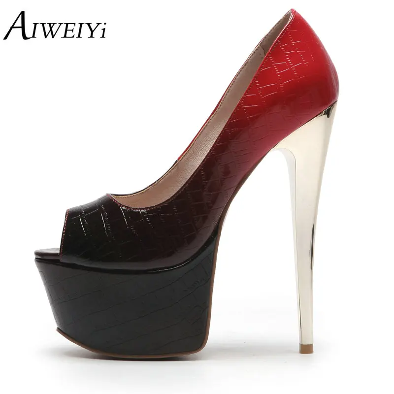 

AIWEIYi Women Pumps High Heels Open Toe Platform Women Shoes Office Lady Elegant Ladies Pumps Stiletto High Heel Shoes
