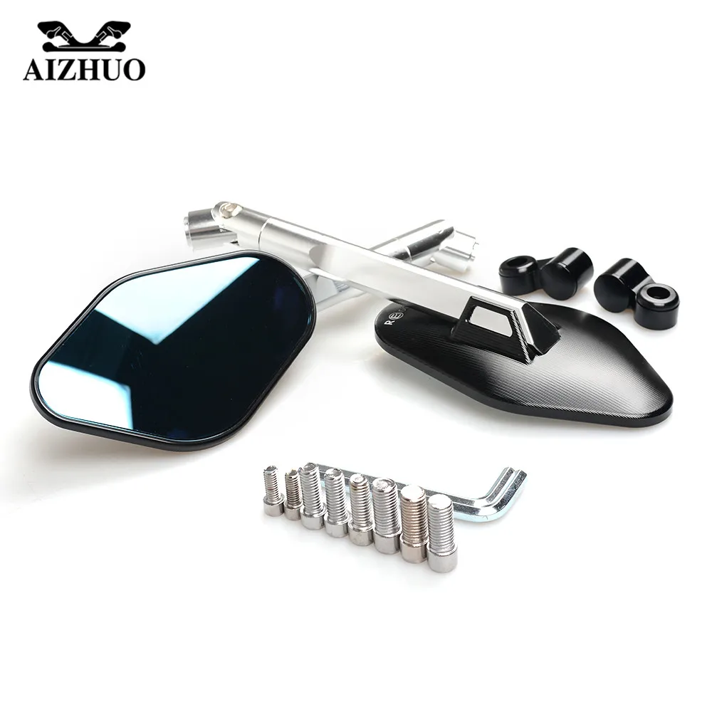 

Rearview Side View Mirror Motorcycle Scooters Racer For KAWASAKI ninja zx6r zx9r zx12r z800 z1000 z750 Z250 ER6N/F HONDA 400 VTR