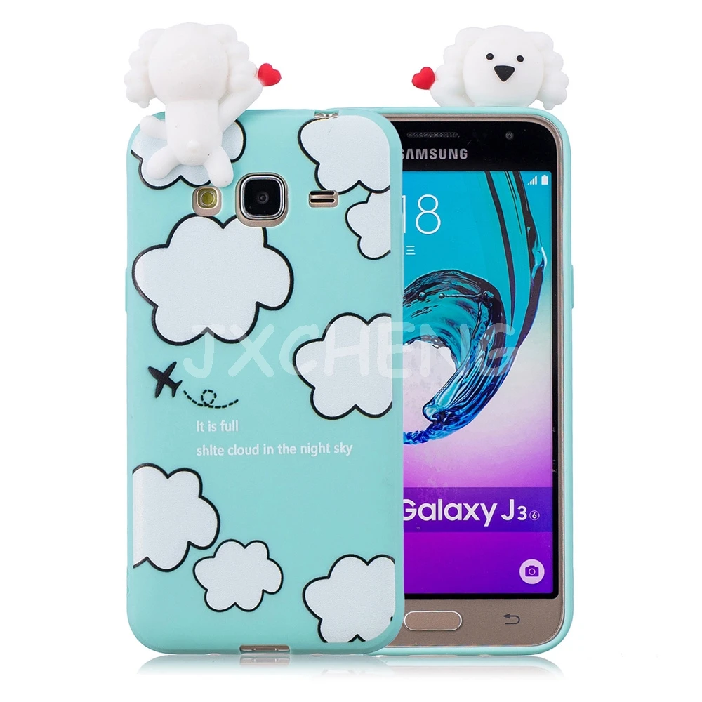 Мягкий ТПУ чехол для телефона Samsung Galaxy J3 J5 J7 2015/2016/2017 3D мультфильм милый кот