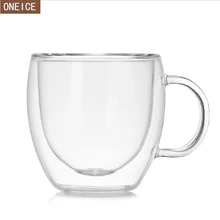 Двухслойная кофейная чашка с ручкой чашка ручной работы термостойкая двойная стеклянная чайный набор кунг-фу чашка для напитков подарок Молоко 150 мл