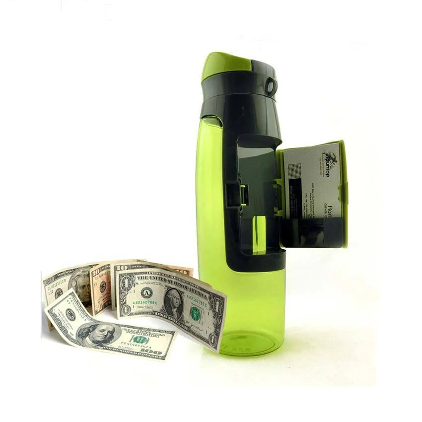 

Creative Water Bottle Outdoor Sports Kettle 750ml Large Capacity Water Bottle Storage Wallet Portable Card holder