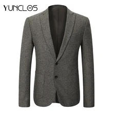 YUNCLOS, деловой мужской пиджак, однотонный, высокое качество, Повседневный, приталенный, Мужской Блейзер, спортивные пиджаки для выпускного, veste homme, костюм