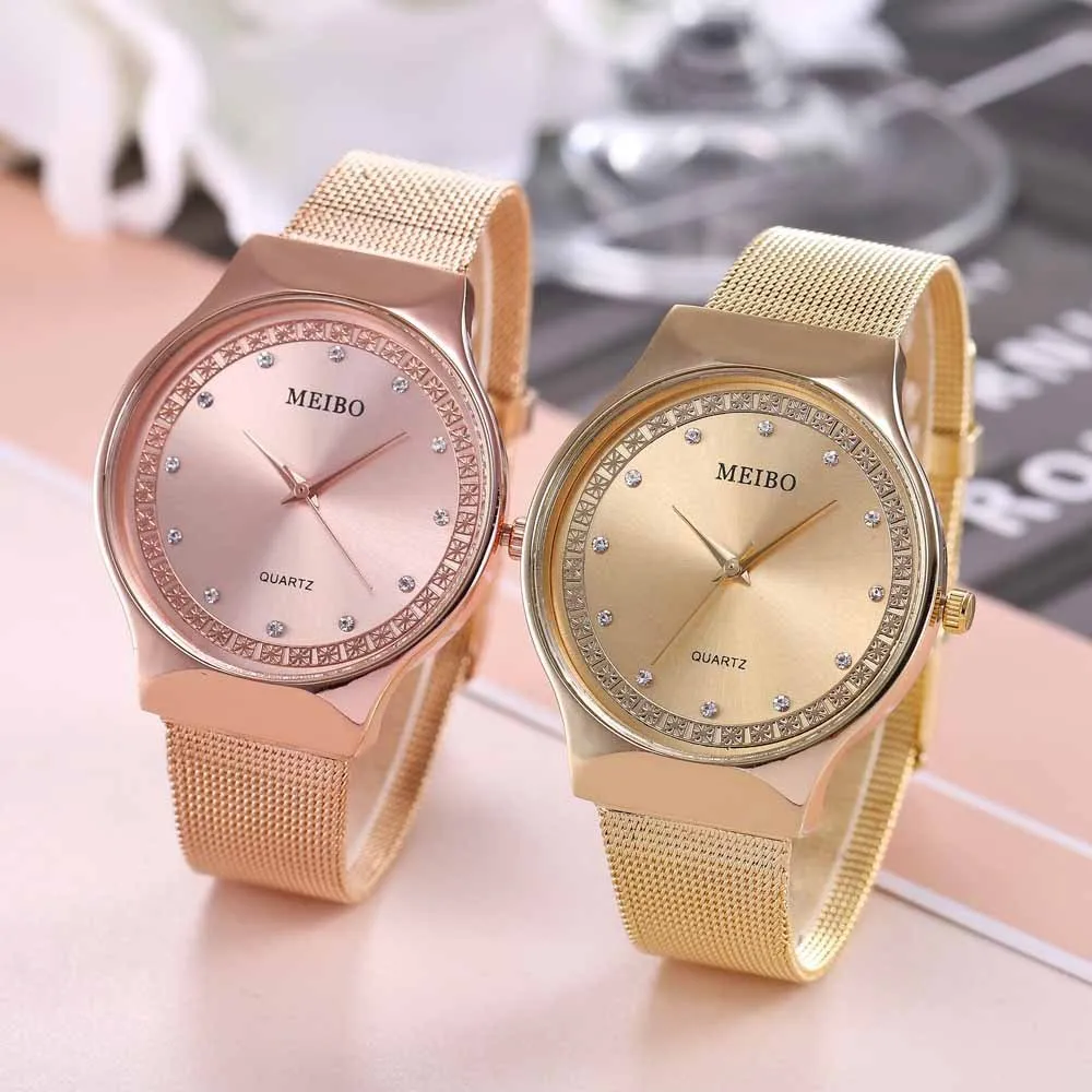 Роскошные женские часы Geneva известных брендов, стразы, женское платье, кварцевые сетчатые часы с ремешком из нержавеющей стали, наручные часы