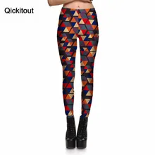 Qickitout Леггинсы Горячие женские цветные треугольные алмазные переменные леггинсы с цифровой печатью брюки стрейч брюки размера плюс