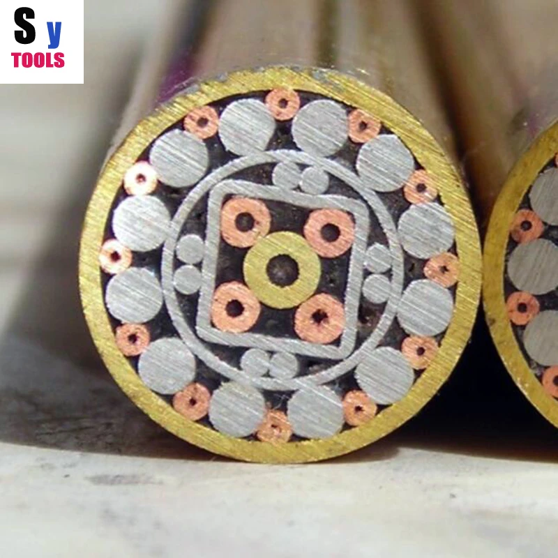 10mm/0.39 inches diameter inlay Mosaic Pin Rivets 4cm nail Square steel ...