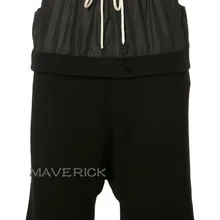 New men's clothing Hair Stylist GD Fashion fake two pieces Splicing arrangement Low crotch shorts plus size costumes 27-44