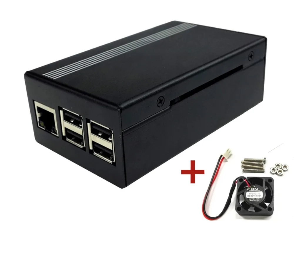 Black Aluminum Case with Fan Cooling 1