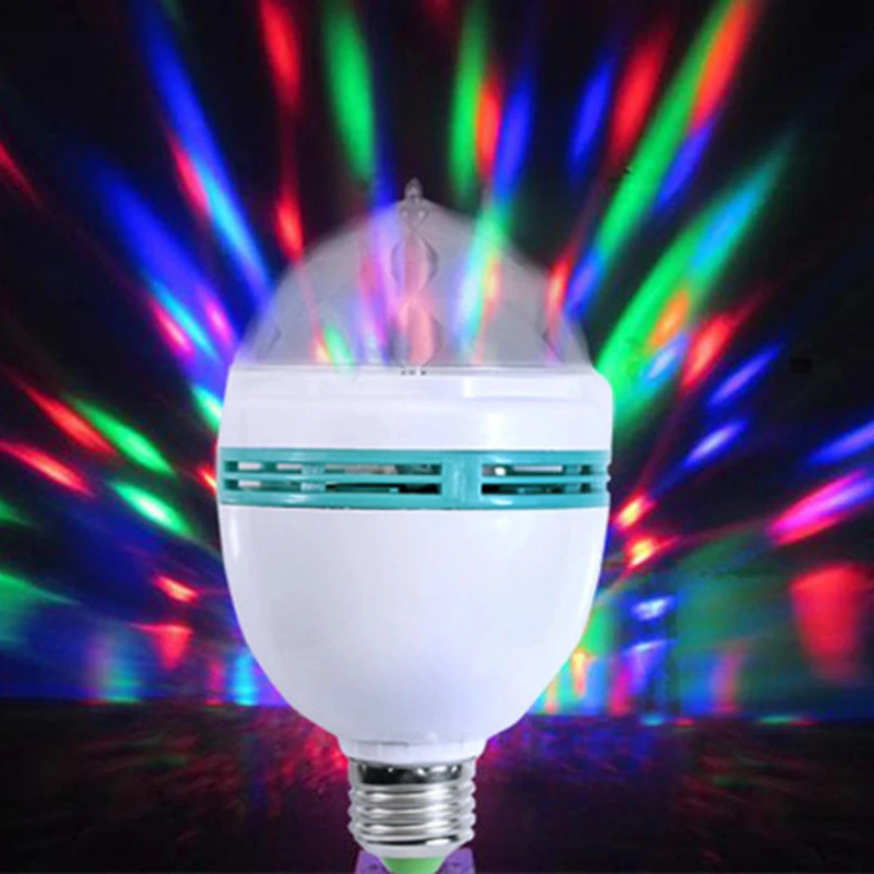 3 Вт хрустальный шар этап Освещение Светодиодные лампы E27 RGB Вращающийся лампы 85-265 В проектор партия Диско DJ бар