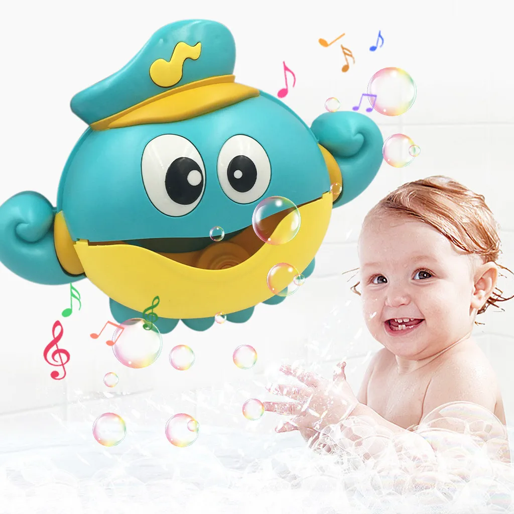 

New Bubble Crabs Bath Toy for Children with Sucker Maker Music Bathroom Shower Pool Bathtub Soap Swimming Kid Bubble Machine