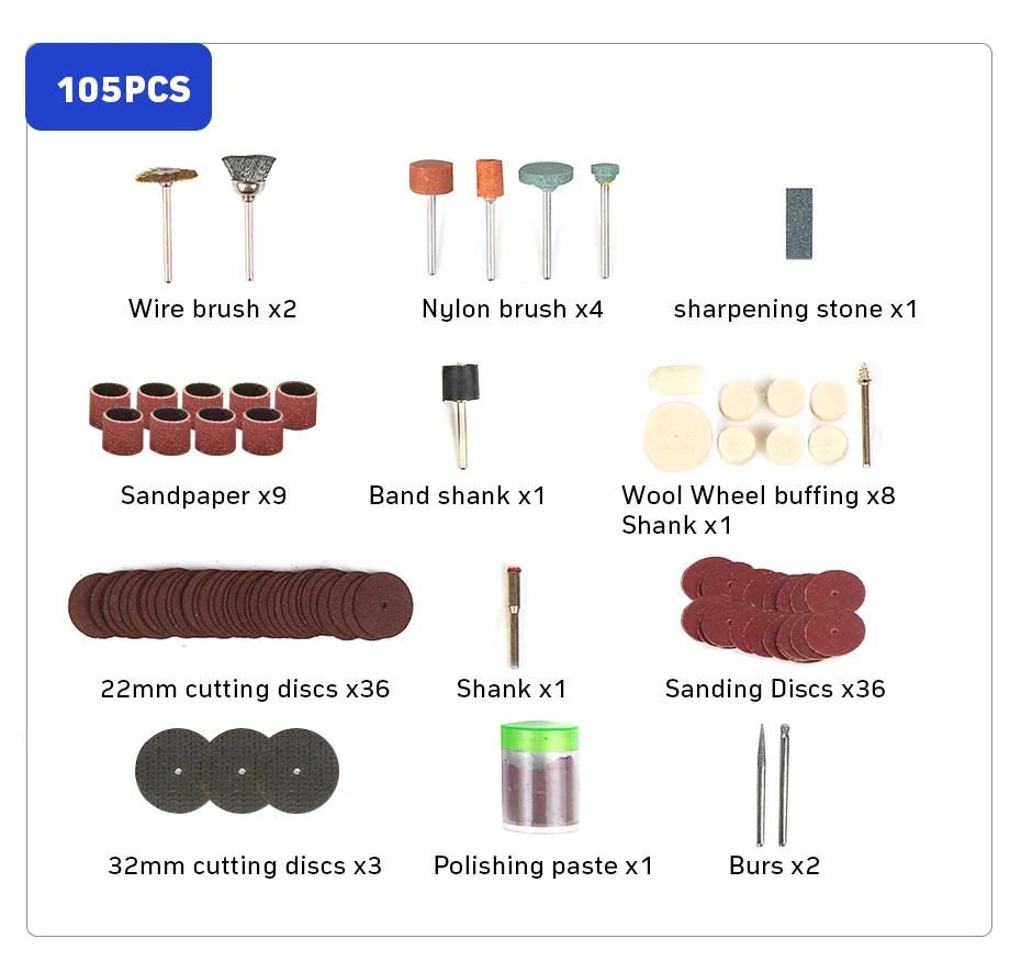 Tungfull 161 шт Dremel Стиль аксессуары абразивные инструменты дерева, металла гравировка Электрический Роторный инструмент аксессуар для дремель