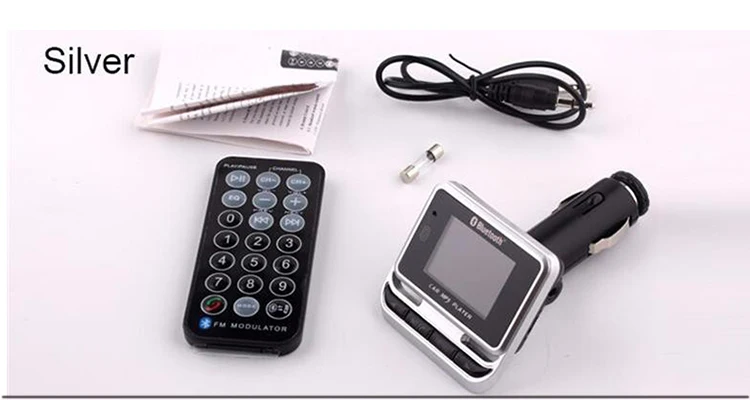 E0511 Silver Bluetooth FM Transmitter with Remote Control Bluetooth Car MP3 Player USB Charger TF Card Slot USB Flash music receiver player
