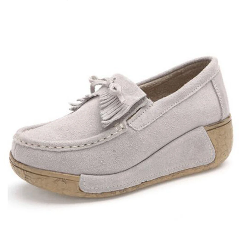 BeckyWalk Herbst Dicken Boden Plattform Turnschuhe Frauen Schuhe Wildleder Leder Casual Schuhe Frauen Quasten zapatos mujer LoaferWSH2893