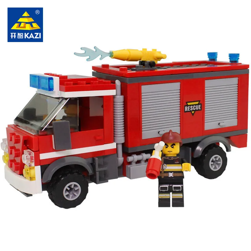 KAZI 246pcs Fire fighting Equipment Car Bricks Compatible