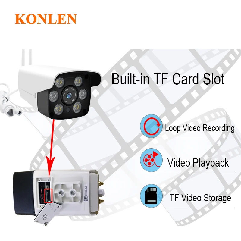 KONLEN wifi ip камера безопасности уличная 1080 P CCTV видео наблюдение проводная