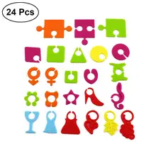 24 шт., многоцветные силиконовые маркеры на присоске для очков 24 шт., многоцветные силиконовые маркеры на присоске для очков