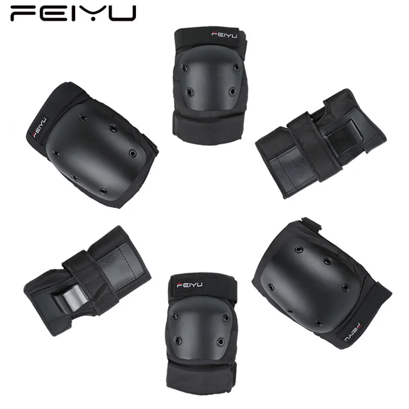FEYU 6 Piece Sets Skating Elbow Support Kneepad Adult Children Sport