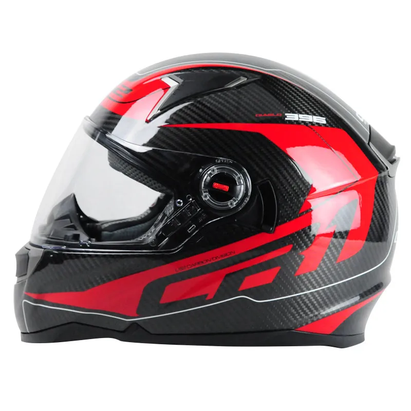 

LS2 FF396 Geniune Carbon Fiber Motorcycle Helmet Dual Lens Anti Fog Full Face Moto Helmet with Pad Pump ECE capacete casque