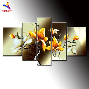 

Champagne Color Canvas Painting 100% Handmade Modern Abstract Oil Painting Canvas Wall Art Home Decoration No Frame TH007