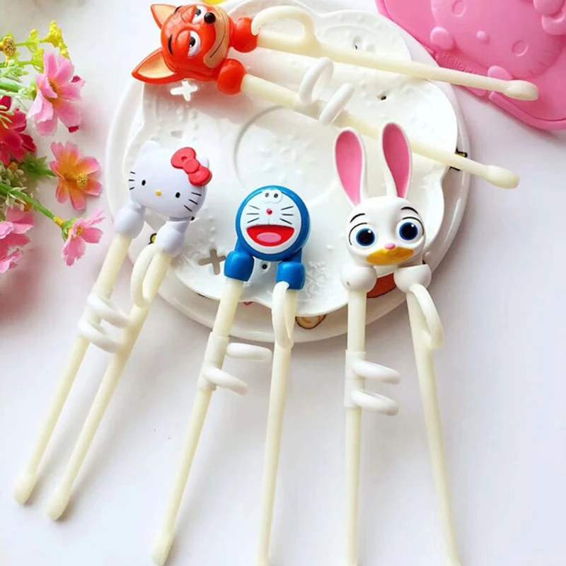 

Cartoon Practice Chopsticks Hello Kitty for Children Baby Learning Educational Training Chopsticks Dinnerware A