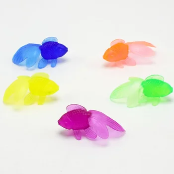 

10 Pcs/lot 4cm Kawaii Children Toy Plastic Simulation Small Fish colored Gold Fish Soft Rubber Color Random