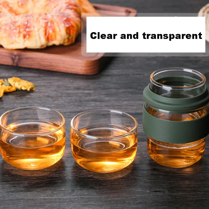 Portátil de alta calidad 420 ml tetera con pequeñas de filtro de vidrio resistente al calor de vidrio taza deportes al aire libre Camping pesca herramientas