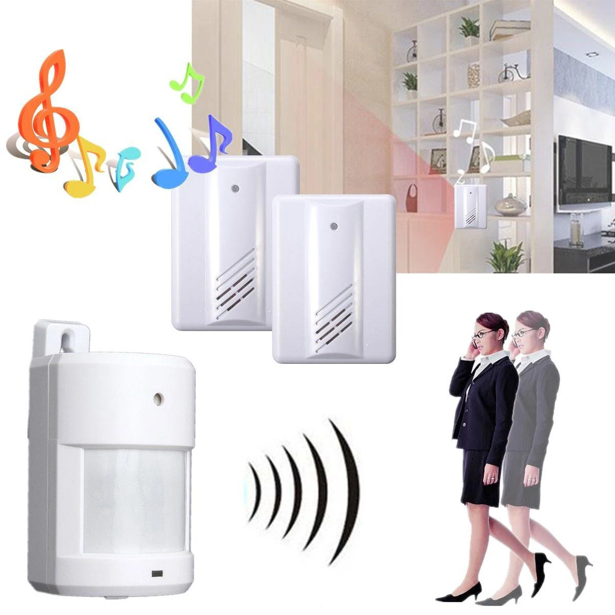 

Wireless Infrared Sensor Motion Detector Shop Entry Door Bell Welcome Chime
