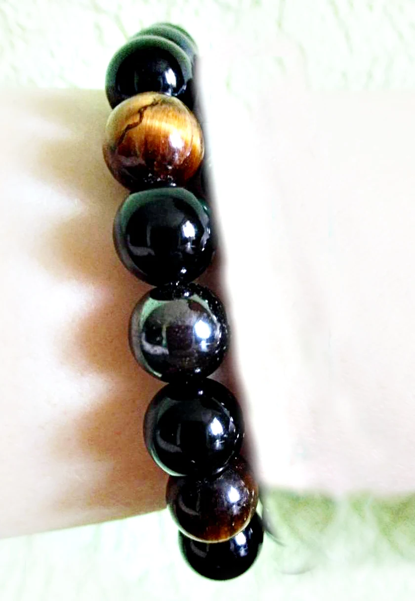

FLTMRH Tiger Eye & Hematite & Black Obsidian 6mm Stone Bracelet Jewelry for women Gift Men Bracelet