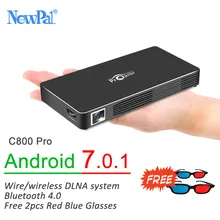 3D DLP Projector NewPal 2000Lumen WIFI Pico Projector 1GB RAM+8GB ROM Android4.4 Home Game Video Projector