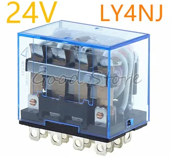 

1pcs LY4NJ 24V AC DC Power Relay HH64P LY4N-J Miniature Relay 4PDT 4NO 4NC 14 Pins 10A
