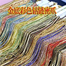 Ss4 ss6 ss8 ss10 ss12 ss16 cristal, corrente com pedras, strass, dourado e prateado, corrente com garra, cristal denso