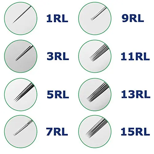Сумасшедший 50 шт. одноразовых стерильных иглы татуировки 3RL с 50 шт. 3R долго стерильные черный татуировки Советы стволовых сопла трубки