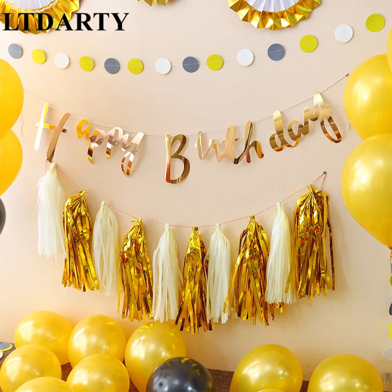 

1set Happy Birthday Bunting Banner Rose Gold Sliver Letters Happy Birthday Garlands String Baby Shower Birthday Party Decor