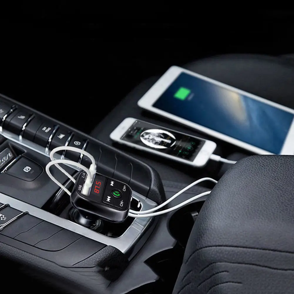 SOONHUA Bluetooth автомобильное зарядное устройство fm-передатчик автомобильное зарядное устройство беспроводной радио адаптер USB зарядное устройство s mp3-плеер