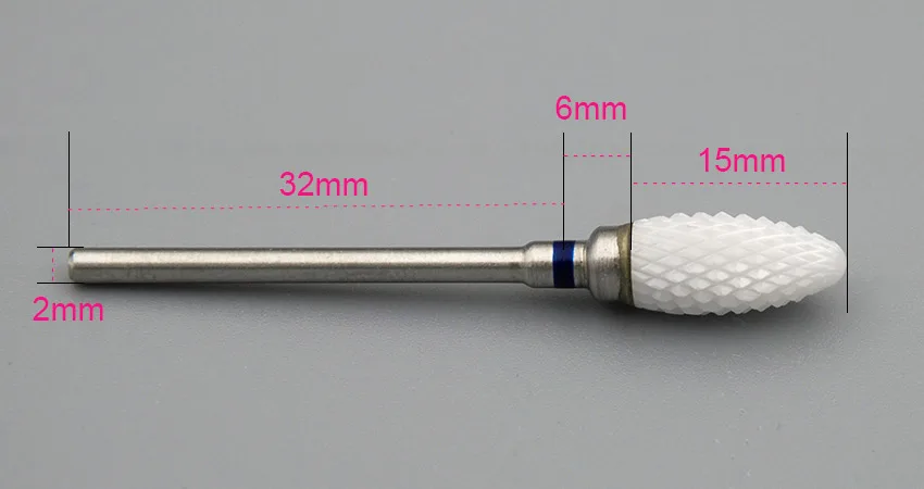 Фрезы для ногтей керамические 3/3" для среднего дизайна ногтей, шлифовальный камень, фрезы для педикюра, фрезы для ногтей фрезы для маникюра аппарат для маникюра маникюрный аппарат сверло дрель для ногтей