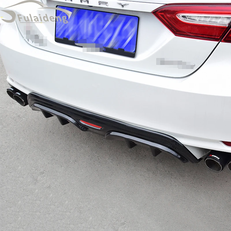 1 шт. для Toyota Camry SE XSE 2018 углеродное волокно ABS задний диффузор бампер спойлер
