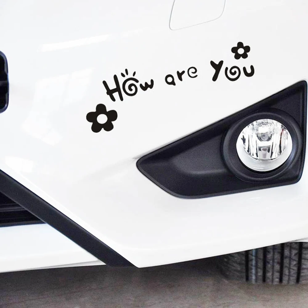 Lovely Flower HOW ARE YOU Car Sticker Auto Decal Accessoried for Tesla ToyotaChevrolet Volkswagen Hyundai Lada | Автомобили и
