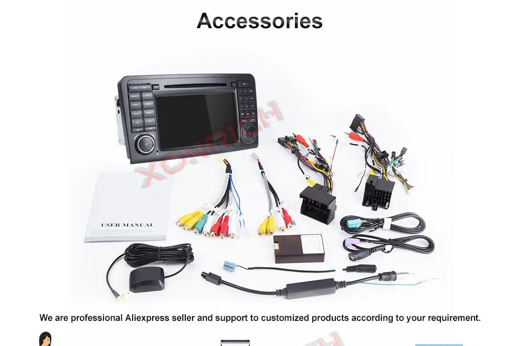 Excellent Two Din Car Multimedia player GPS DVD Player For Mercedes/Benz/ML/GL CLASS W164 ML350 ML500 GL320 Radio FM 21
