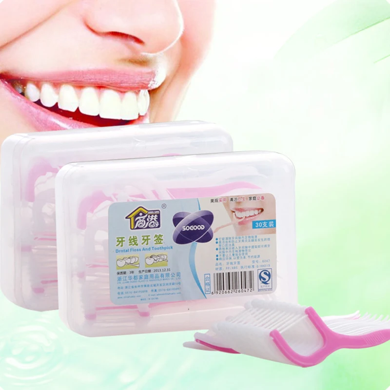 LIYIMENG 30 Pcs/Lot Teeth Care Tools Disposable Plastic Toothpicks