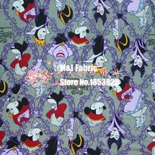 170*50 см Микки ведьмы Maleficent эластичность трикотажные хлопчатобумажная ткань для шитья жира квилтинг пэчворк для мальчиков ткань малыш текстиль