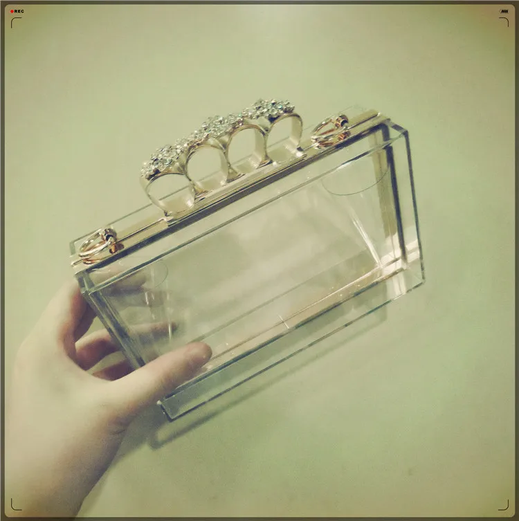 clear perspex clutch