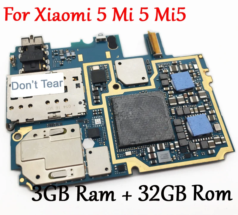 

100% Tested Full Work Original Unlock Motherboard For Xiaomi 5 Mi 5 Mi5 M5 3GB+32GB Logic Circuit Board Plate Global Firmware
