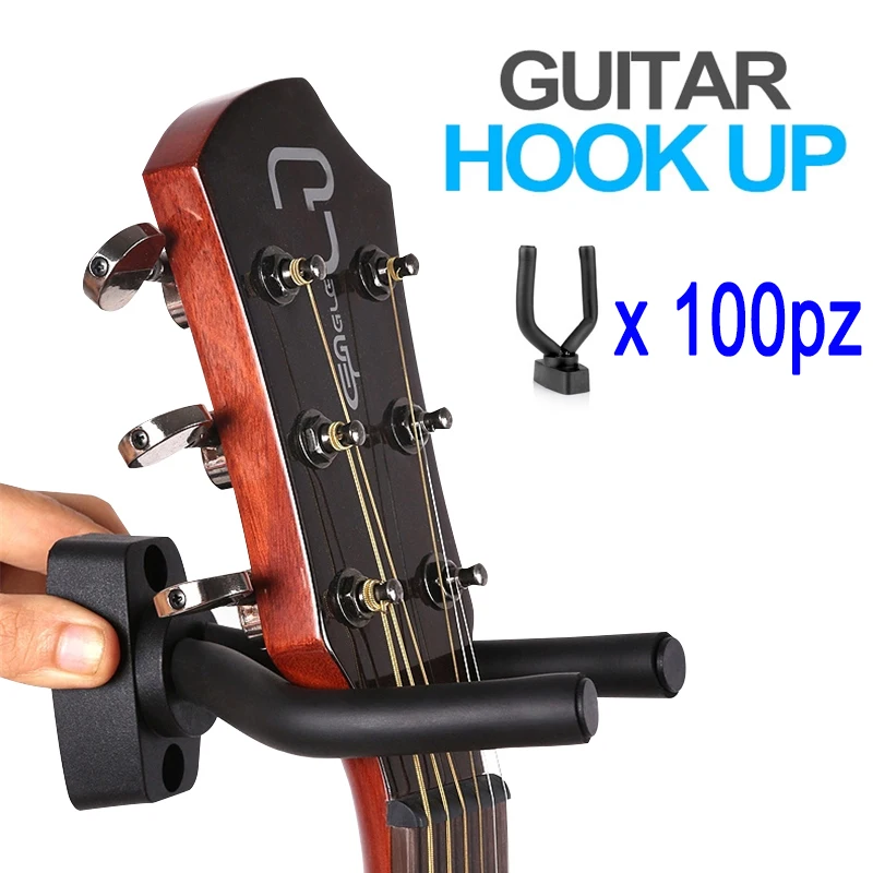 

100pcs Durable Guitar Hook Support Guitarra Stand Wall Mount Guitar Hanger Hook for Guitars Bass Ukulele String DHL Freeshipping