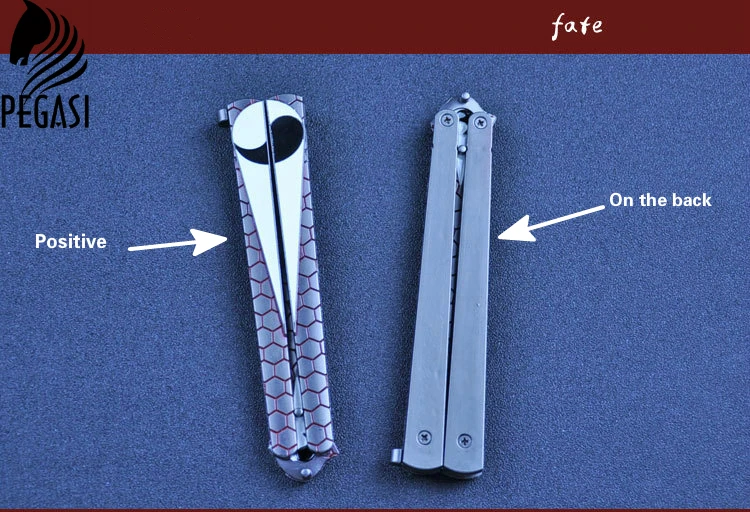 Пегаси бабочка в ноже с титановым покрытием обучение складной нож бабочка не острый бесплатно Бабочка нож белый Balisong No Scre