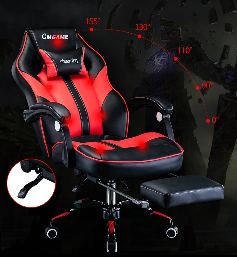 Расширяющаяся спинка Poltrona Gaming Silla Gamer офисное кресло для руководителя эргономичный массаж может лежать Синтетическая кожа с подставкой для