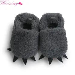 Новорожденных Для маленьких мальчиков Обувь для девочек зимние супер теплая обувь милая симпатичная Младенческая малышей Prewalkers когти