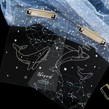 А4, звездное небо, прозрачный буфер обмена, блокнот, папка для документов, держатель для документов, школьные канцелярские принадлежности