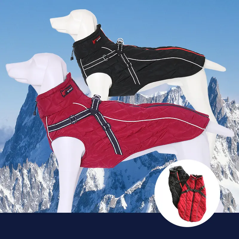 Winter Warm Large Dog Clothes Pet Down Jacket Thicken Dogs Coat Windproof Dogs Clothing for Medium Large Dogs Labrador Costume