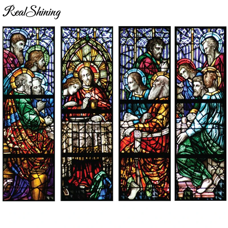 REALSHINING Customized Diamond embroidery last supper 3d Pictures 5d