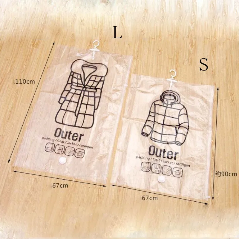 ASFULL можно повесить компрессионный мешок вакуум для складной одежды прозрачный с краем сумки, чтобы сохранить место органайзер