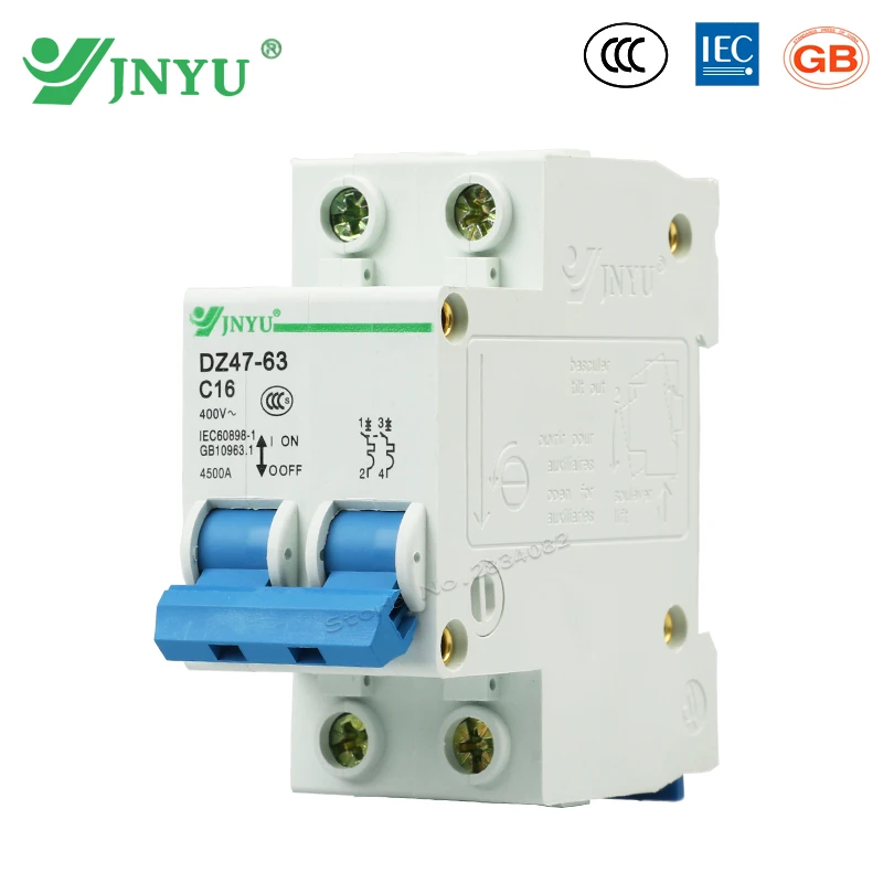

2P 2pole DC 400V circuit Breaker Overload Short Circuit Protective DZ47-63 C16 MCB C Curve